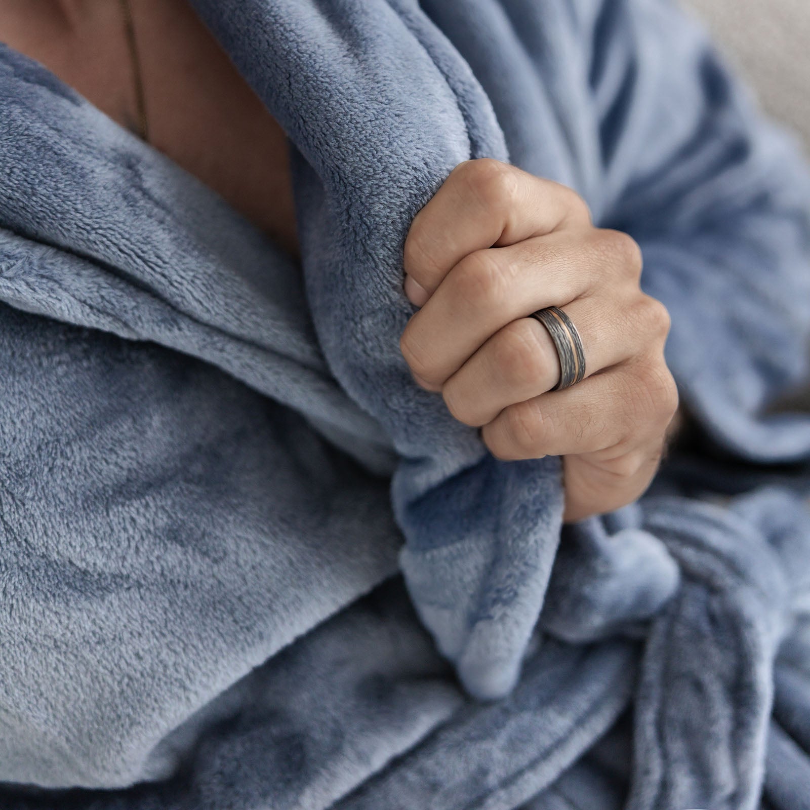 Badjas donker blauw met lintsluiting – Little Steps