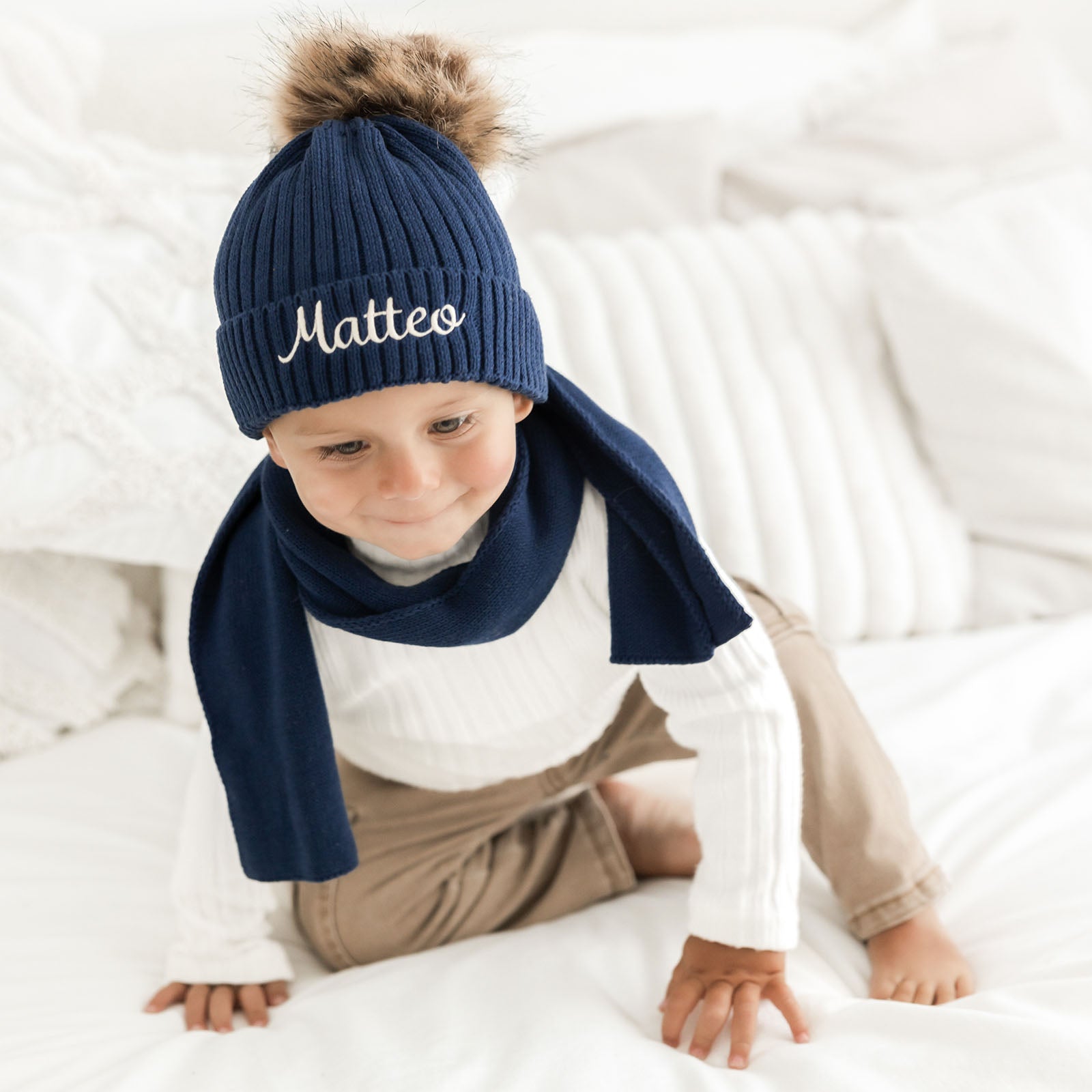 Muts Ellis – wintermuts gebreid met naam | Little Steps